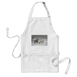 Pferd Winter Schnee Bauernhof Ranch Tiere schneebe Schürze