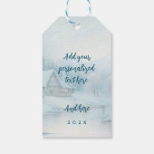 Pferd Winter Szene Schneewald Weihnachten Geschenkanhänger (Rückseite)