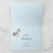 Pferd Winter Szene Schneewald Weihnachten Karte (Innenseite)