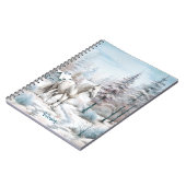 Pferd Winter Szene Schneewald Weihnachten Notizblock (Linke Seite)