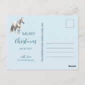 Pferd Winter Szene Schneewald Weihnachten Postkarte (Rückseite)