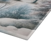 Pferd Winter Szene Schneewald Weihnachten Schneidebrett (Ecke)