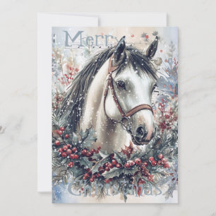 Pferd Winter Weihnachten Wasserfarbe
