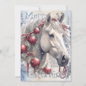 Pferd Winter Weihnachten Wasserfarbe (Vorderseite)