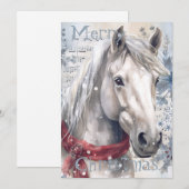 Pferd Winter Weihnachten Wasserfarbe (Vorne/Hinten)