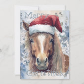 Pferd Winter Weihnachten Wasserfarbe (Vorderseite)