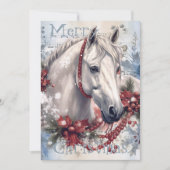 Pferd Winter Weihnachten Wasserfarbe (Vorderseite)