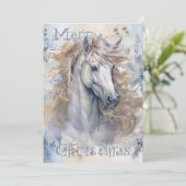 Pferd Winter Weihnachten Wasserfarbe (Stehend Vorderseite)