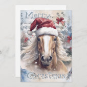 Pferd Winter Weihnachten Wasserfarbe (Vorne/Hinten)