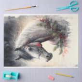 Pferd Winter Weihnachten Wasserfarbe Seidenpapier (Basteln)