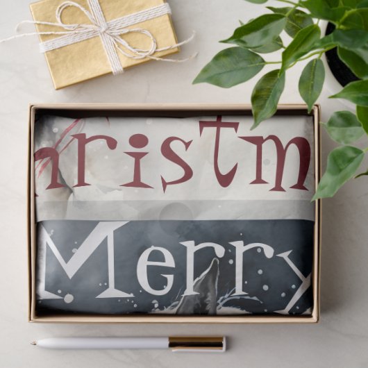 Pferd Winter Weihnachten Wasserfarbe Seidenpapier (Geschenk)