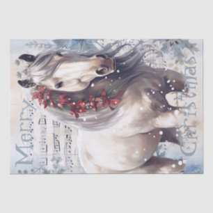 Pferd Winter Weihnachten Wasserfarbe Seidenpapier