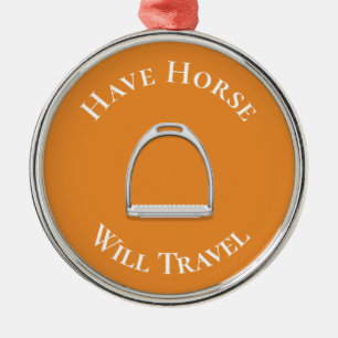 "Pferd wird reisen" Stirrups Irons Orange Ornament Aus Metall