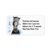 Pferd wird schwatzen - Funny Face Adressaufkleber (Vorne)