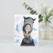Pferd wird schwatzen - Funny Face Postkarte (Stehend Vorderseite)