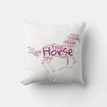 Pferd Word Cloud Unique Design in Maroon