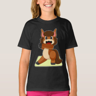 Pferd Yoga Fitness Sport T-Shirt