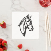 Pferd Zeichnend Papier Napkins Serviette (Beispiel)
