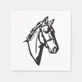 Pferd Zeichnend Papier Napkins Serviette (Vorderseite)
