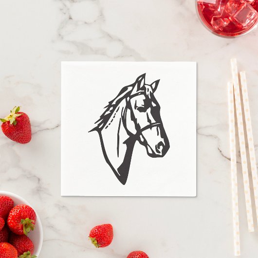 Pferd Zeichnend Papier Napkins Serviette