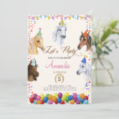 Pferd zum Geburtstag Einladung (Stehend Vorderseite)