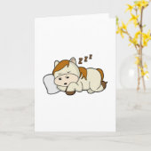 Pferd zum Schlafen mit Kissen Karte (Gelbe Blume)