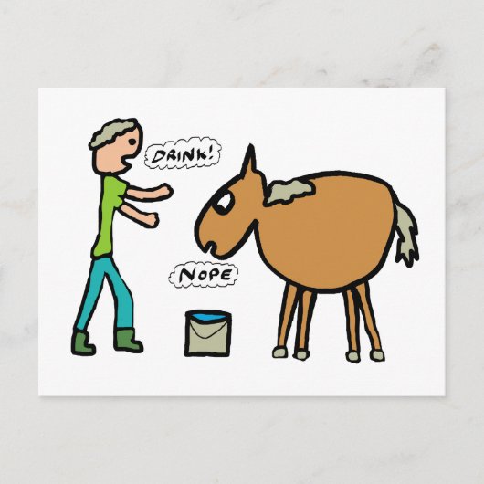 Pferd zum Wasser Postkarte (Vorderseite)