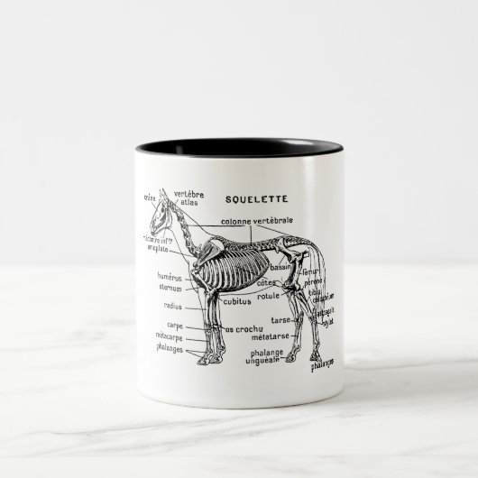 Pferd Zweifarbige Tasse (Mittel)