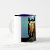 Pferd Zweifarbige Tasse (Vorderseite Links)