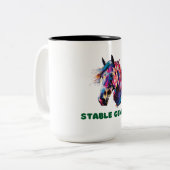 Pferd Zweifarbige Tasse (Vorderseite Links)