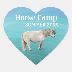 Pferdcamp Sommer individuelle Jahresaufkleber Herz-Aufkleber