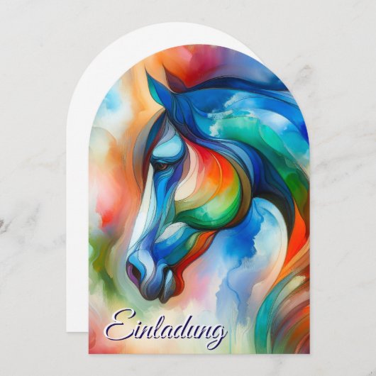 Pferdchen einladung (Vorne/Hinten)