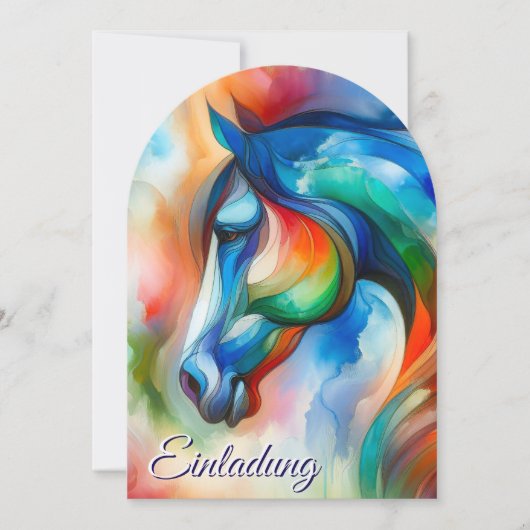 Pferdchen einladung (Vorderseite)
