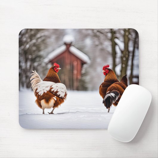 Pferdchen im Schnee Mousepad (Mit Mouse)