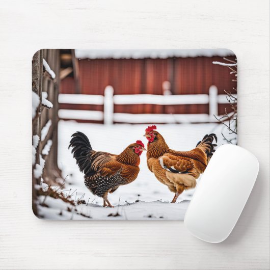 Pferdchen im Schnee Mousepad (Mit Mouse)