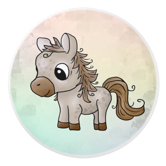 Pferdchen Keramikknauf (Vorderseite)