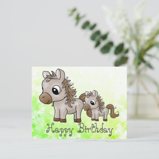 Pferdchen Postkarte (Stehend Vorderseite)