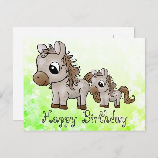 Pferdchen Postkarte (Vorne/Hinten)