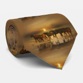 Pferde am Beach Neck Krawatte (Gerollt)