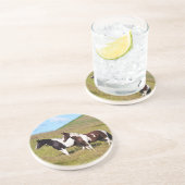 Pferde am Hang Untersetzer (Seite)