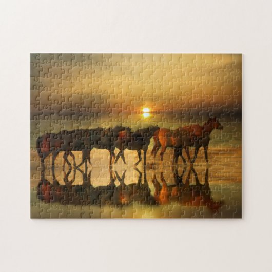 Pferde am Strand Puzzle (Horizontal)