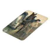 Pferde am Wassertrog, 1884 (Öl auf Leinwand) Magnet (Linke Seite)