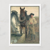 Pferde am Wassertrog, 1884 (Öl auf Leinwand) Postkarte (Vorderseite)