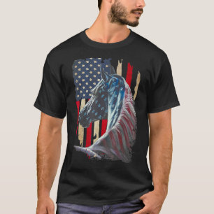 Pferde Amerika Flagge 4. Juli Unabhängigkeitstag 1 T-Shirt