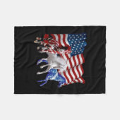 Pferde Amerikanisches Flaggenpferd Fleecedecke (Vorderseite (Horizontal))