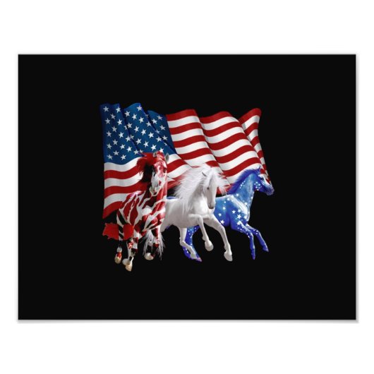 Pferde Amerikanisches Flaggenpferd Fotodruck (Vorne)