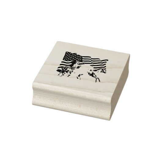 Pferde Amerikanisches Flaggenpferd Gummistempel (Stempel)