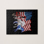 Pferde Amerikanisches Flaggenpferd Puzzle (Horizontal)