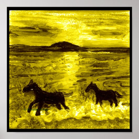Pferde an der Goldenen Küste Poster (Vorne)