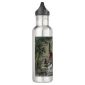 Pferde an der Porch (von Albrecht Adam) Edelstahlflasche (Links)